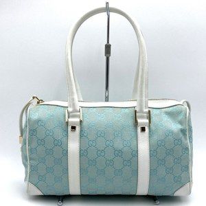 GUCCI Handbag Mini Boston Bag Blue GG
